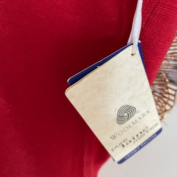 TABI  Red Virgin Wool Mock Neck Top Sleeveless Pullover Sweater Shell Sz L - Picture 10 of 14